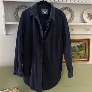 L.L. Bean Navy Blue Corduroy Blouse